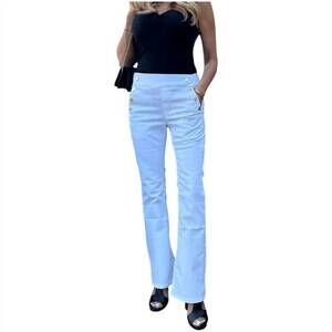 NEW BEVY FLOG ellen bootleg pants in white